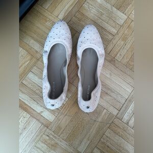 Stuart Weitzman Bling Suede Ballet Flat Pink